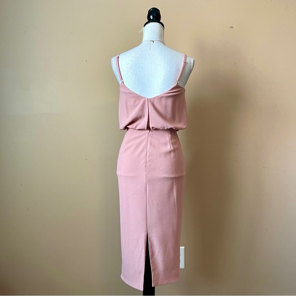 DRESS THE POPULATION | Alondra Blouson Pink Sheath Dress Sz XS - Picture 7 of 8